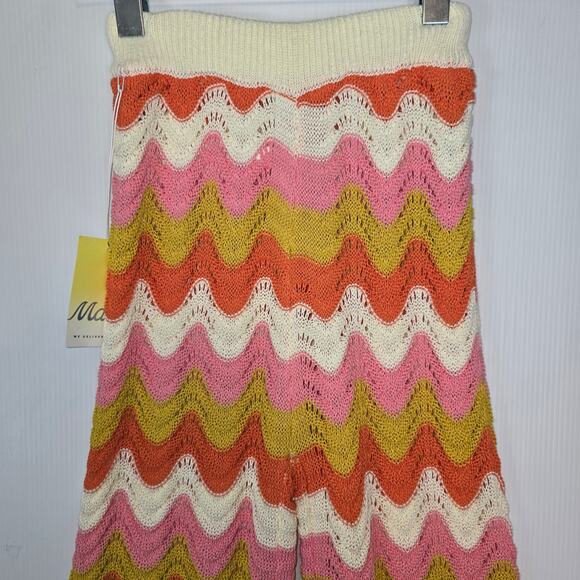 Maaji Paradiso Waves Calliope Pants Crochet Knit Thick Horizontal Stripe S/M NEW - Picture 4 of 9